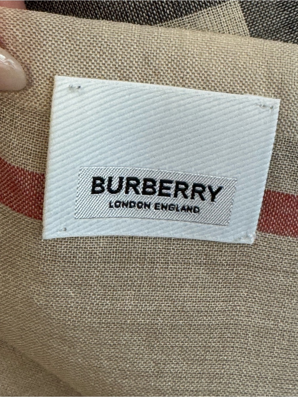 Auth Burberry Gauze scarf beige tan giant check wool silk sheer - Picture 3 of 9